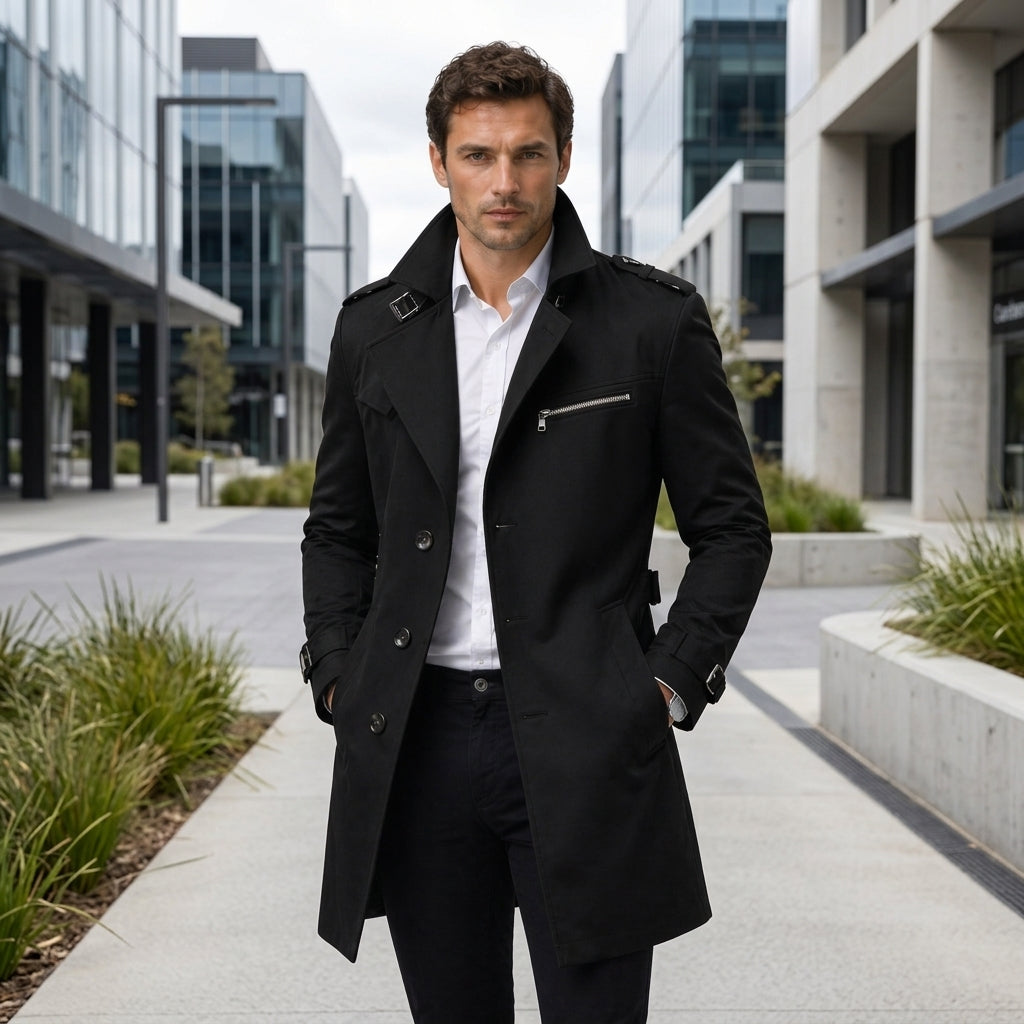 Charlie | Men's Coat with Timeless Trench Style