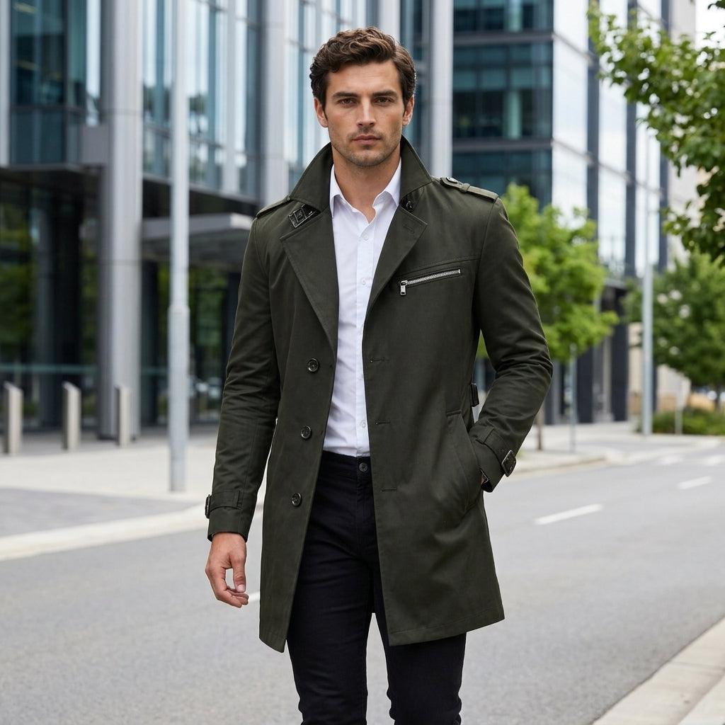 Charlie | Men's Coat with Timeless Trench Style