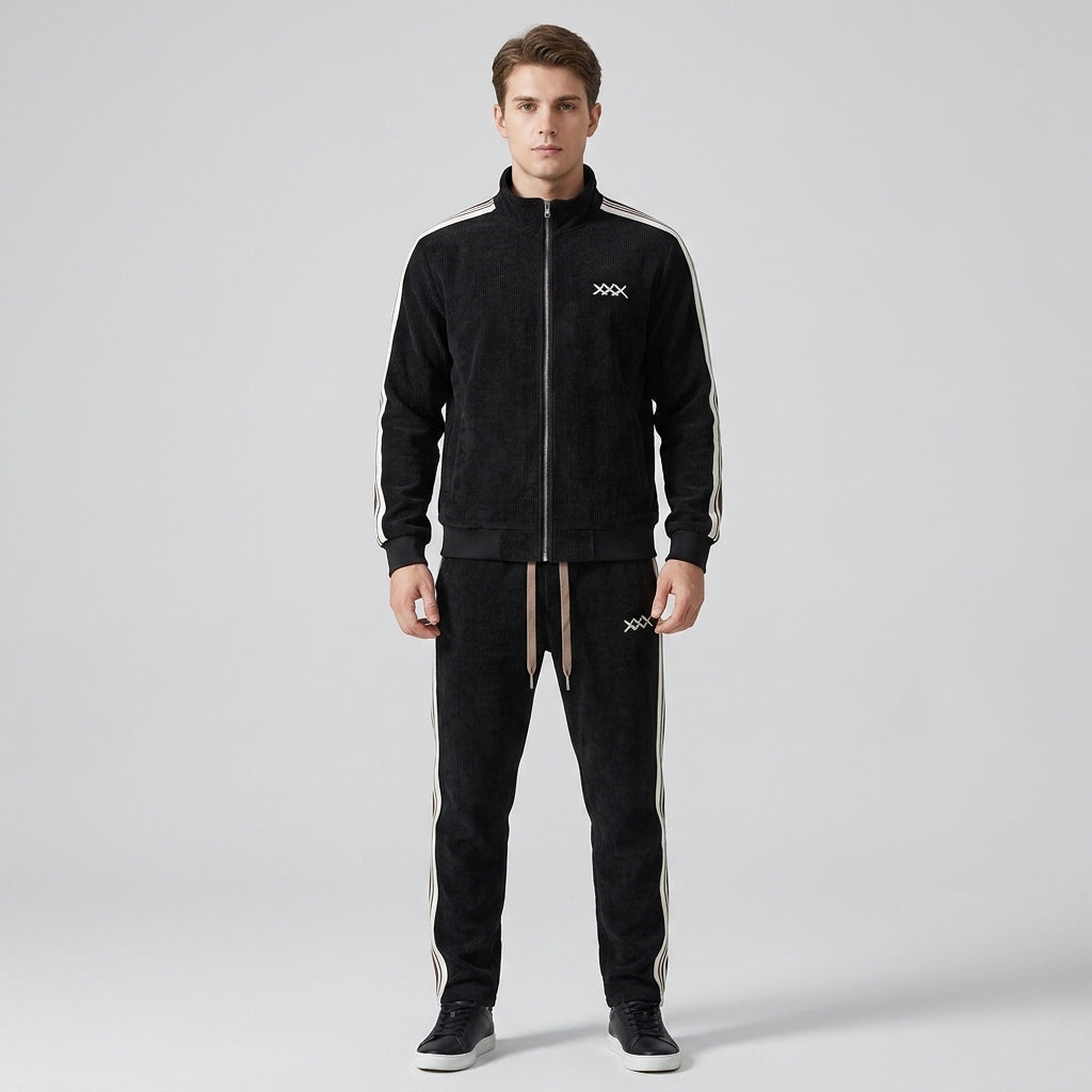 Beau | Men's Tracksuit – Soft Corduroy Zip-Up Jacket &amp; Matching Pants
