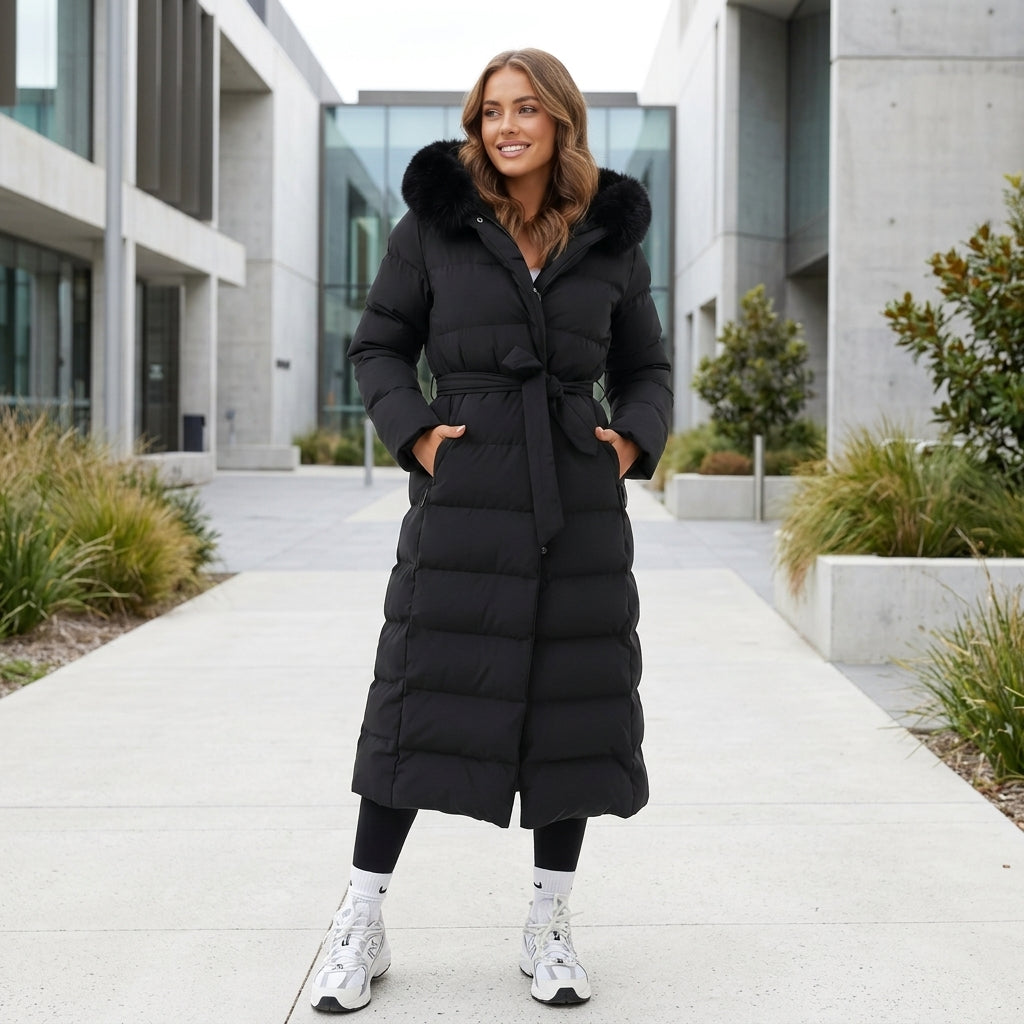 Rosie | Quilted Faux Fur Collar Women's Coat