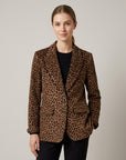 Layla | Velvet Leopard Print Women's Blazer