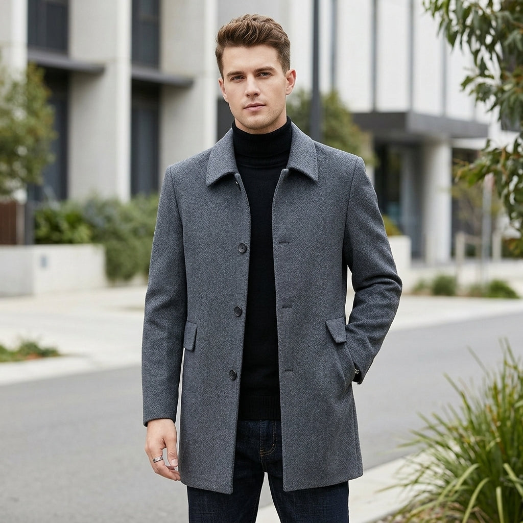 Beau | Men's Coat Classic Mid-Length Cut