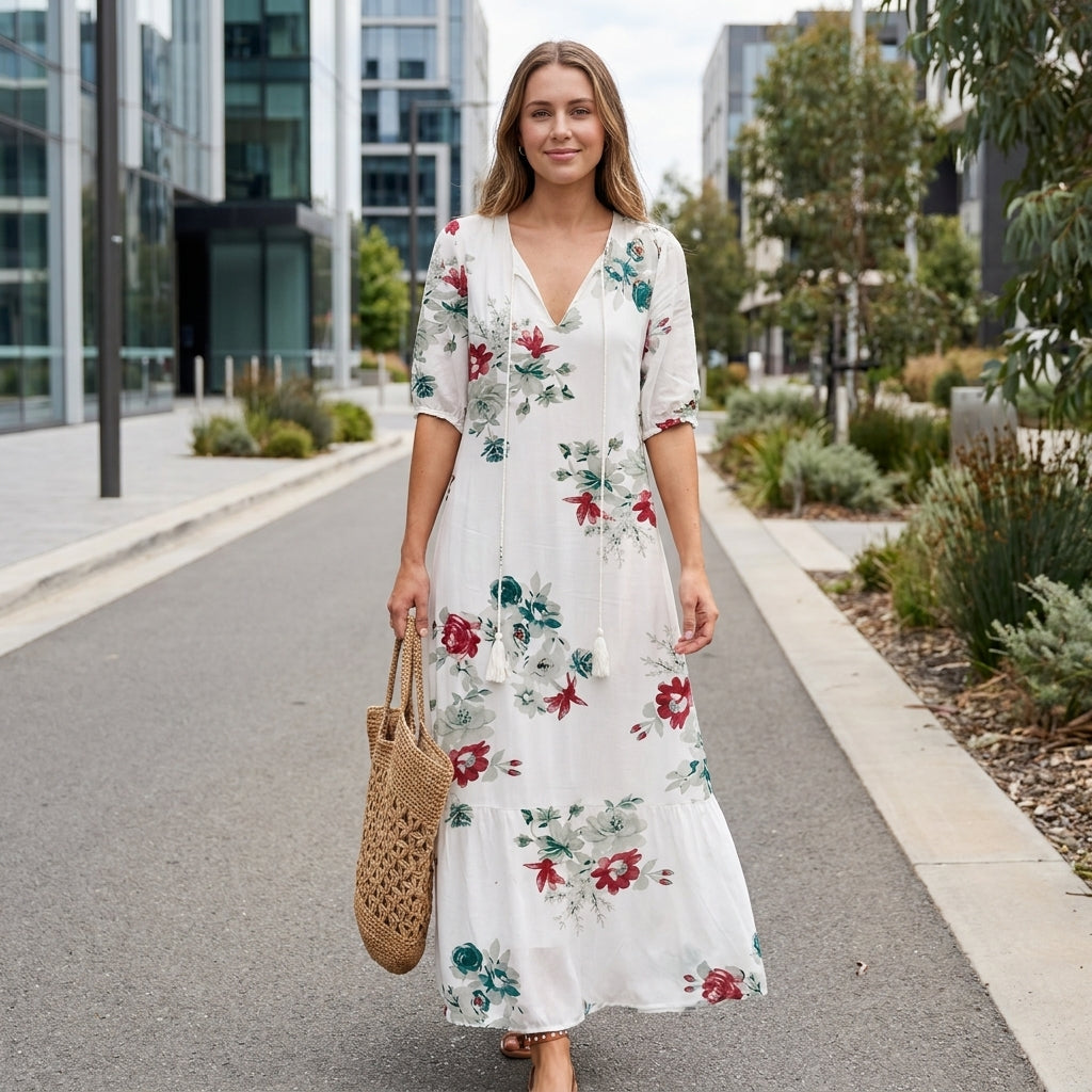 Matilda | Women's Summer Dress with Flattering V-Neck