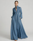 Willow | Denim Dress with Long Sleeve Maxi