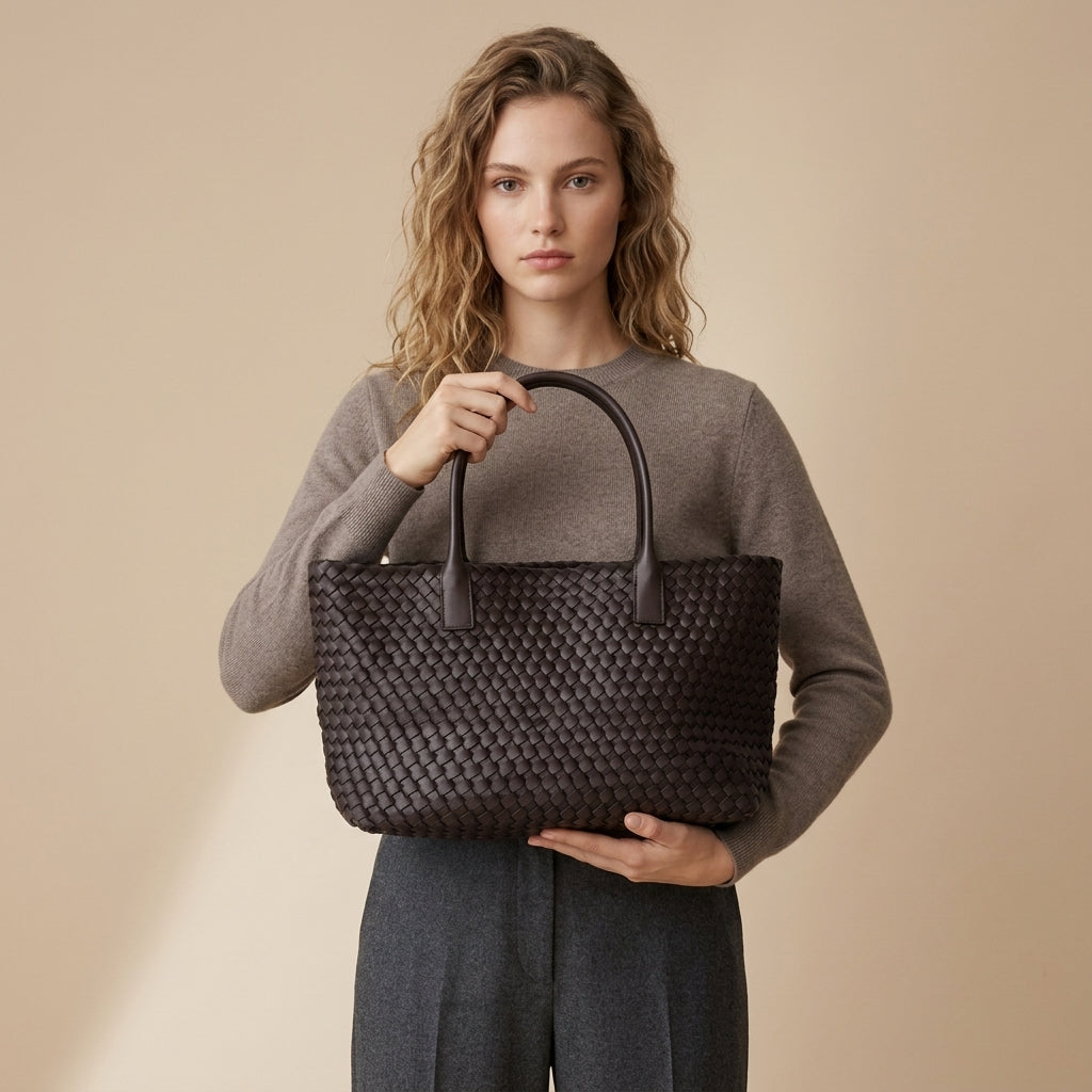 Brielle | Women’s Tote Bag with Handwoven Texture