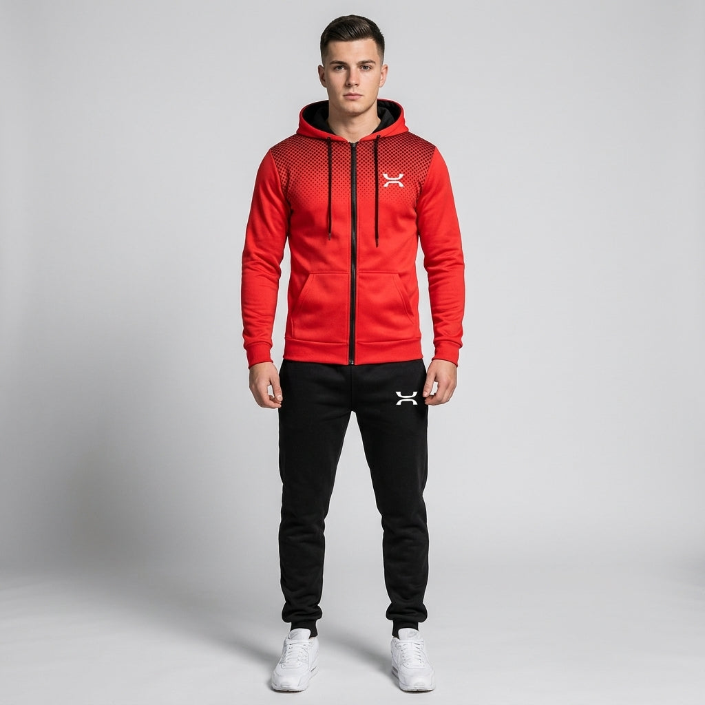 Riley | Men's Tracksuit – Zip Hoodie &amp; Sweatpants Gym Set with Adjustable Waistband