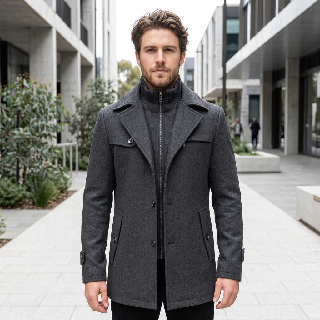 Lachlan | Wool Trench Men's Coat for Stylish Warmth