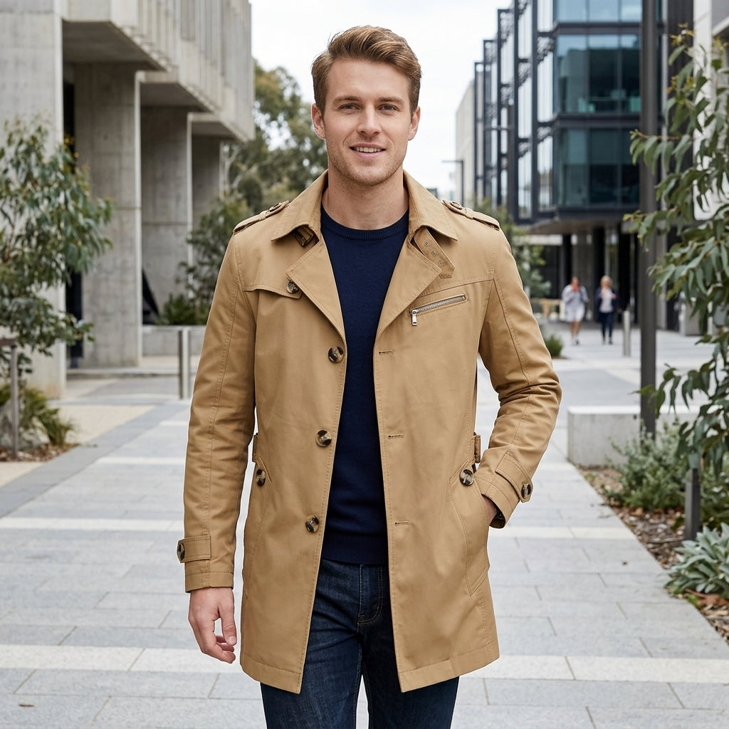 Thomas | Men's Coat with Elegant Trench Design