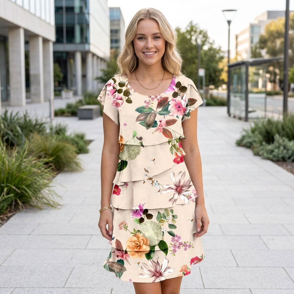 Tahlia | Women's Summer Dress with Floral Ruffle Design