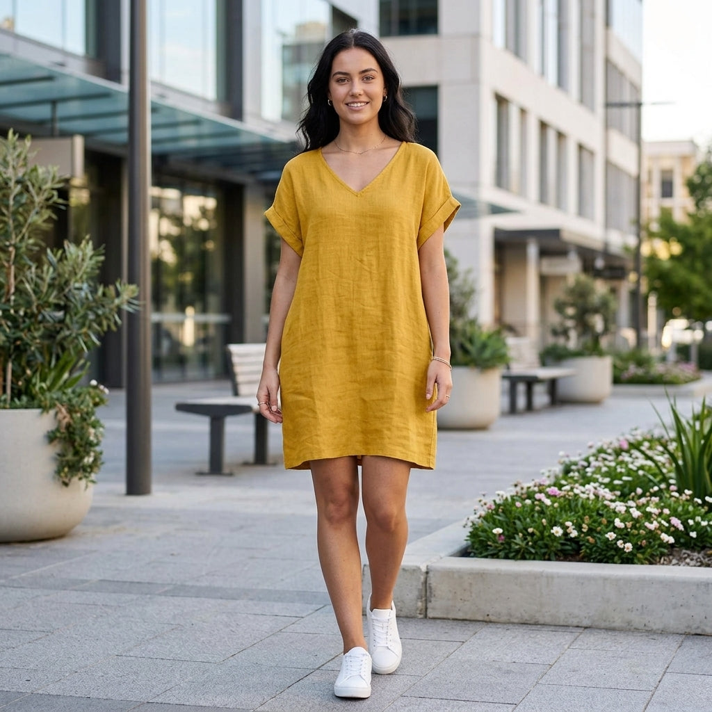 Imogen | Women's Summer Dress in Cotton Linen