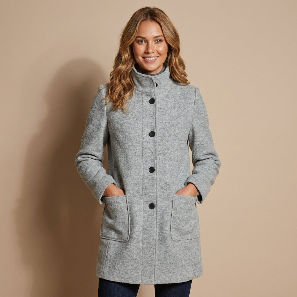 Winnie | Klassischer langer Wollmantel für Damen