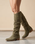 Mia | Women's Soft Leather Knee High Boots – Chic Slouch Style