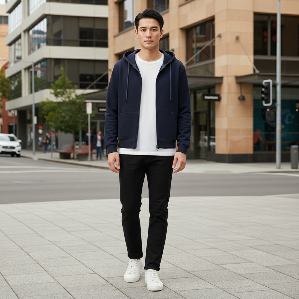 Hudson | Casual Full Zip Hoodie for Men