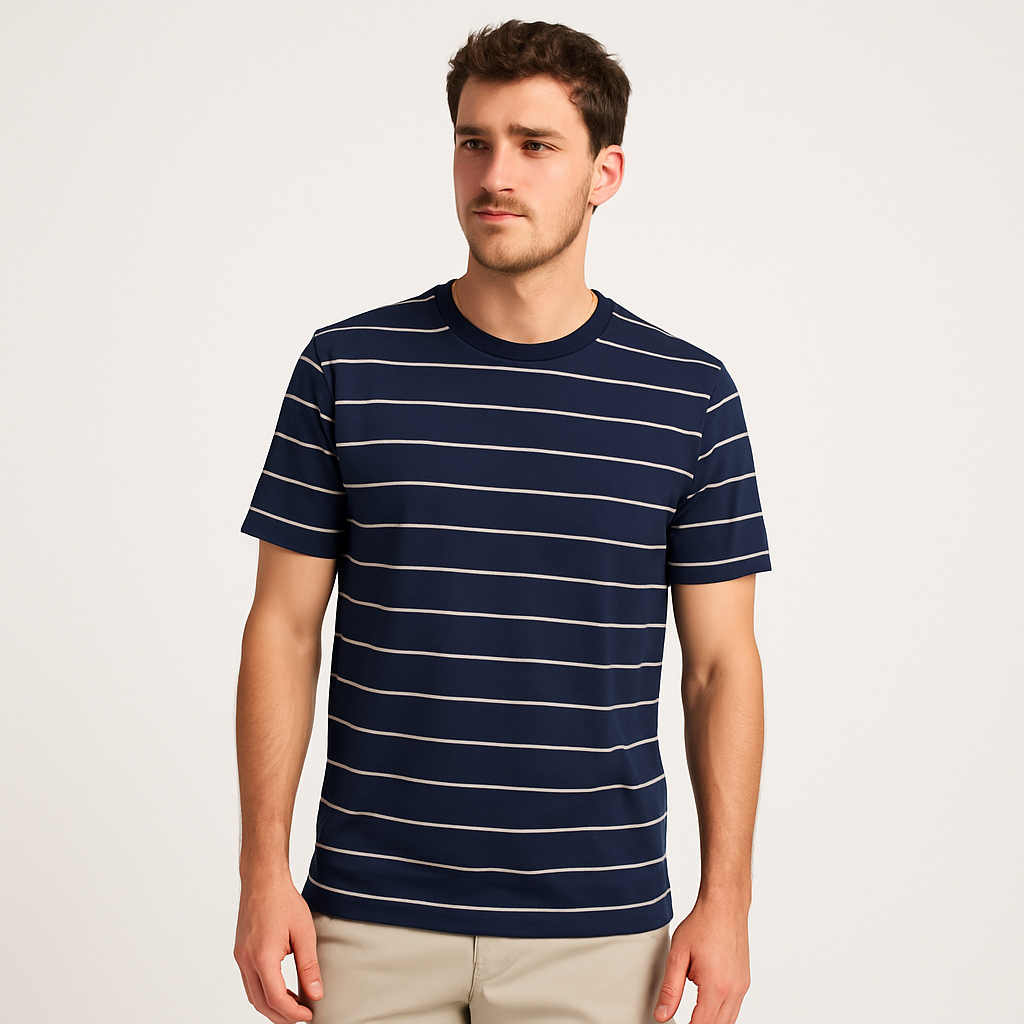 Liam - Summer T Shirt With Horizontal Stripes