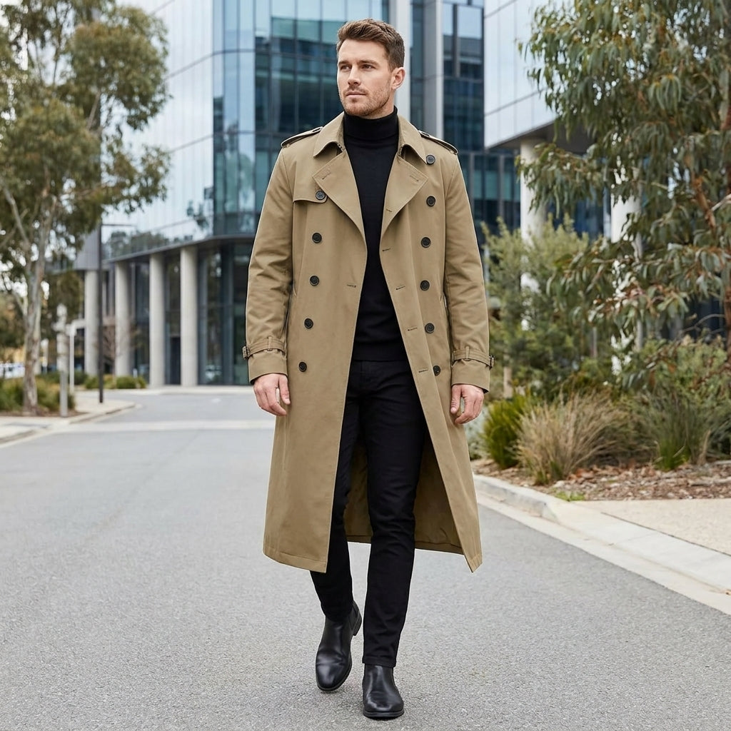 Flynn | Men's Coat with Classic Trench Look