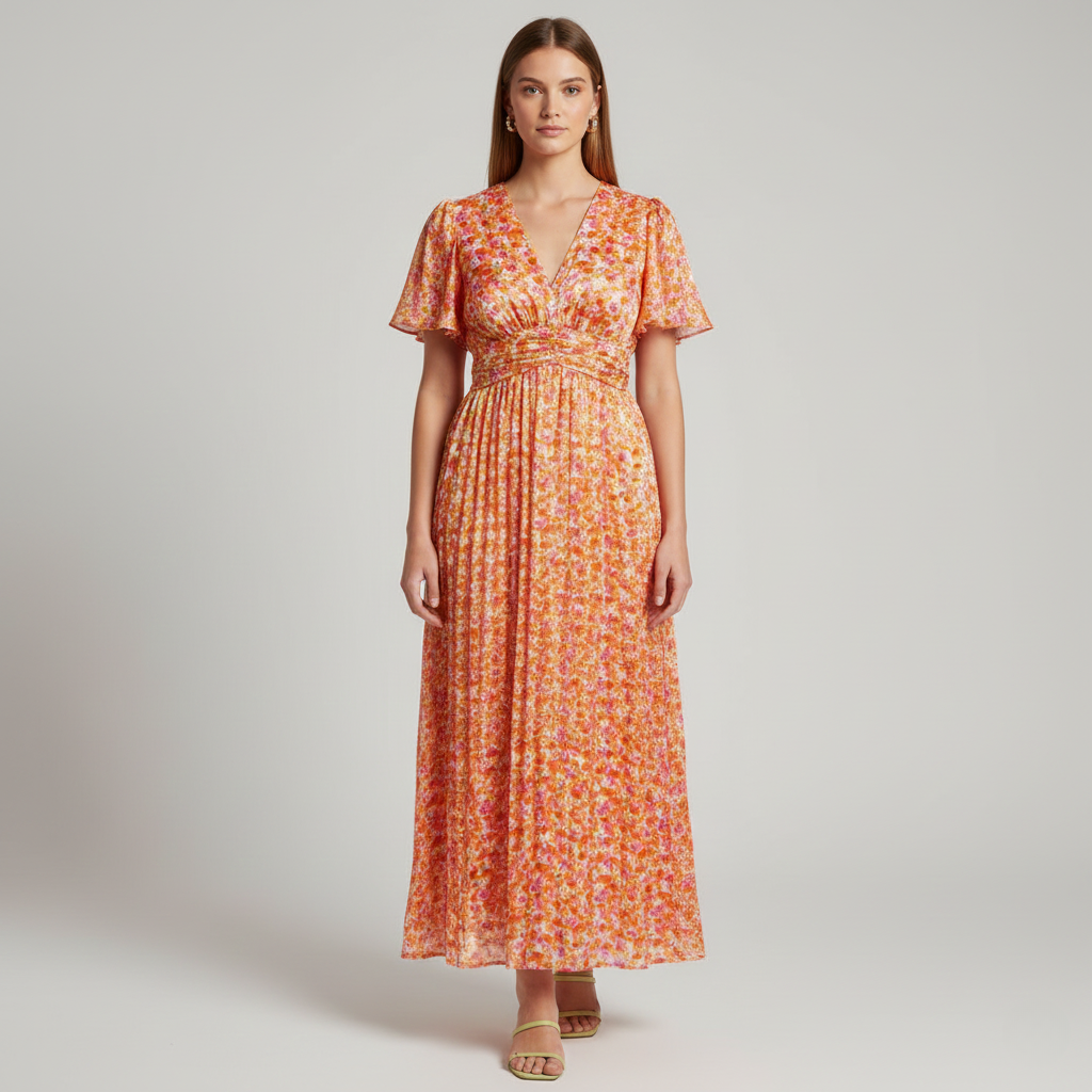 Sophie | Floral Maxi Dress with Sleeves