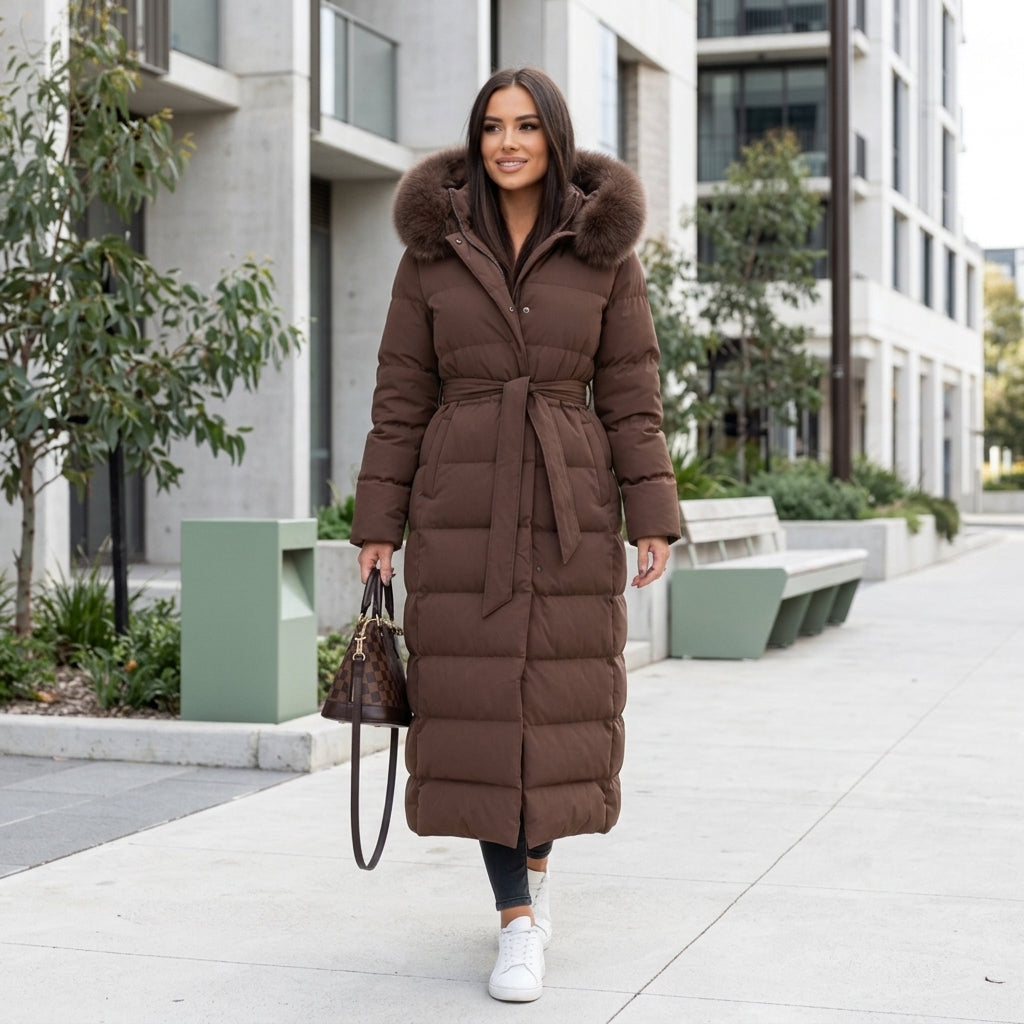 Rosie | Quilted Faux Fur Collar Women's Coat
