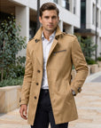 Oscar | Black Trench Men's Coat with Belted Waist