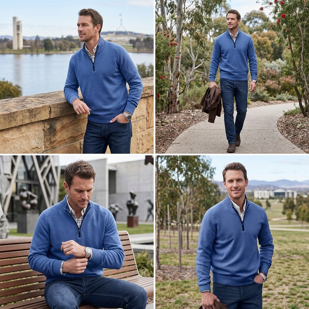 Zayne | Half Zip Men's Sweater for Versatile Wear