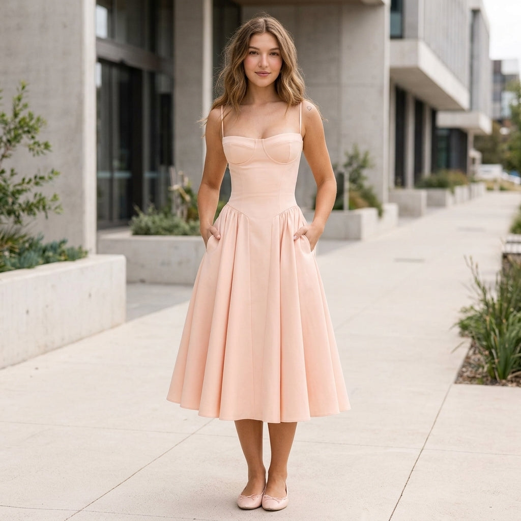 Grace | V-Neck Corset Maxi Wedding Guest Dress