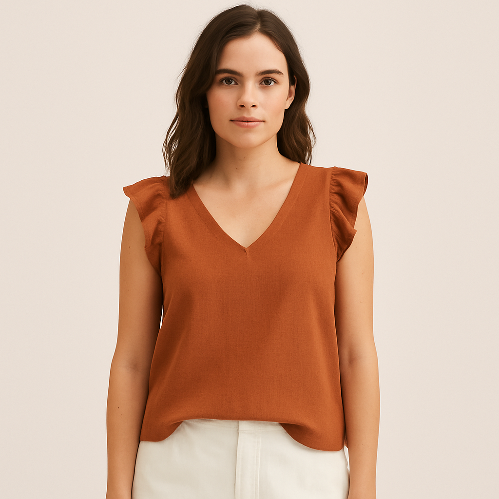 Ella - Summer Top With Ruffled Sleeves