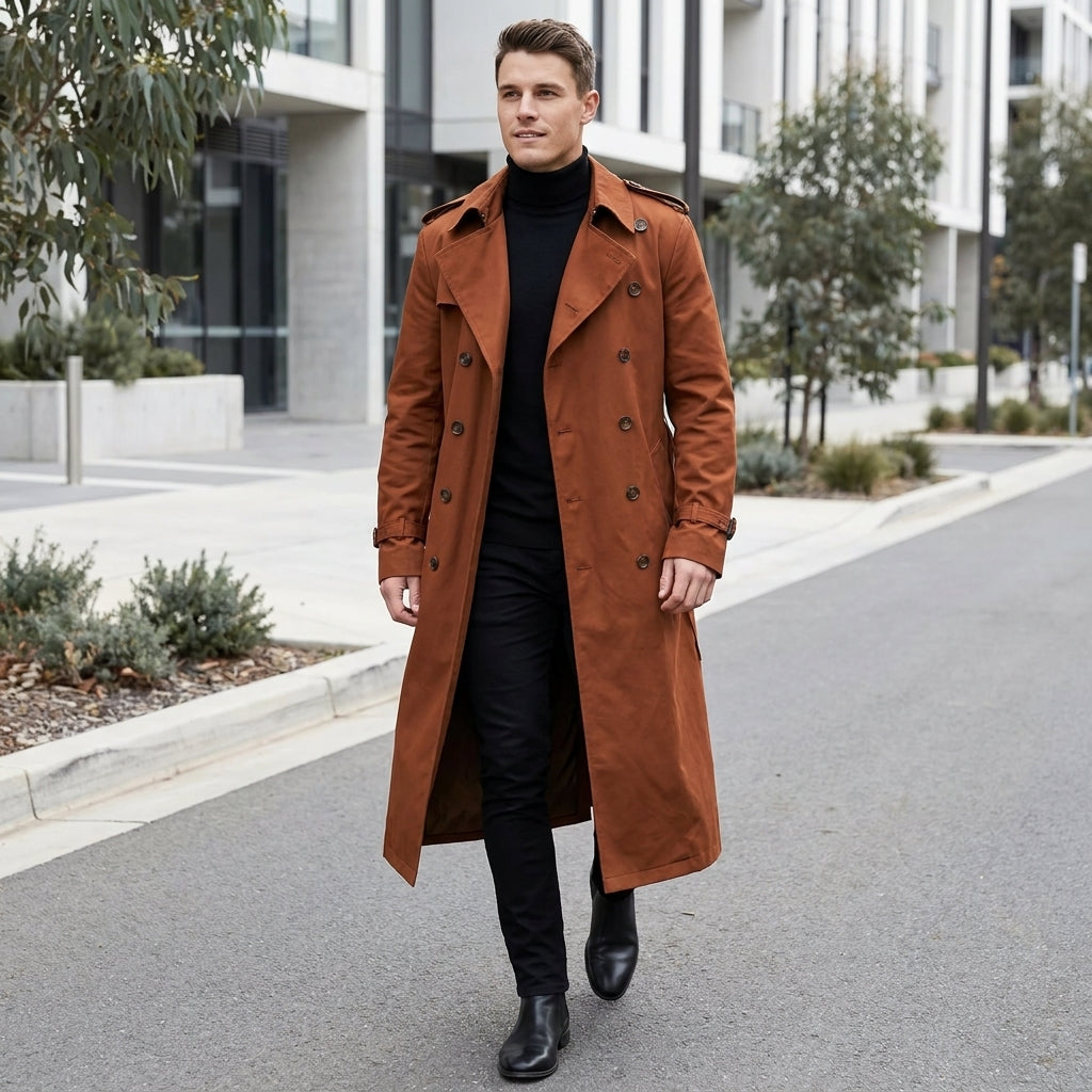 Flynn | Men's Coat with Classic Trench Look