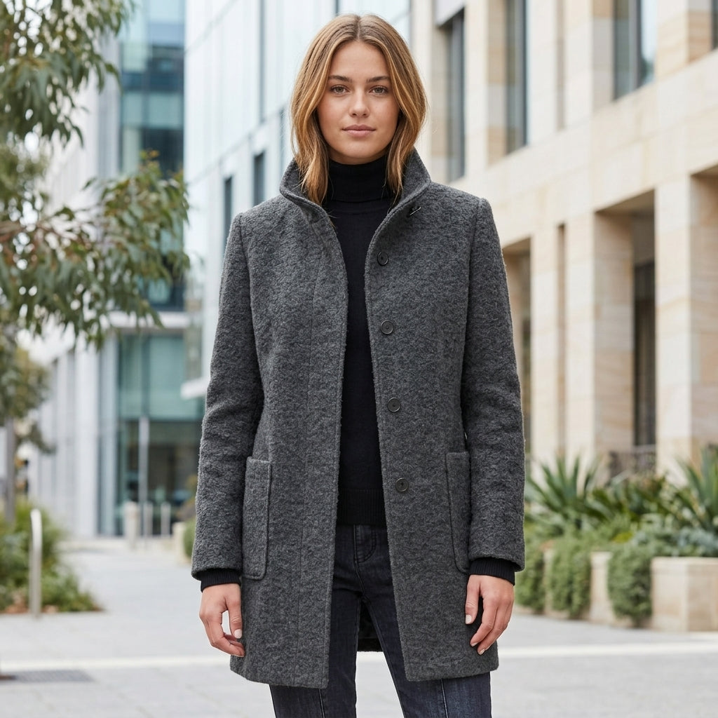 Winnie | Klassischer langer Wollmantel für Damen