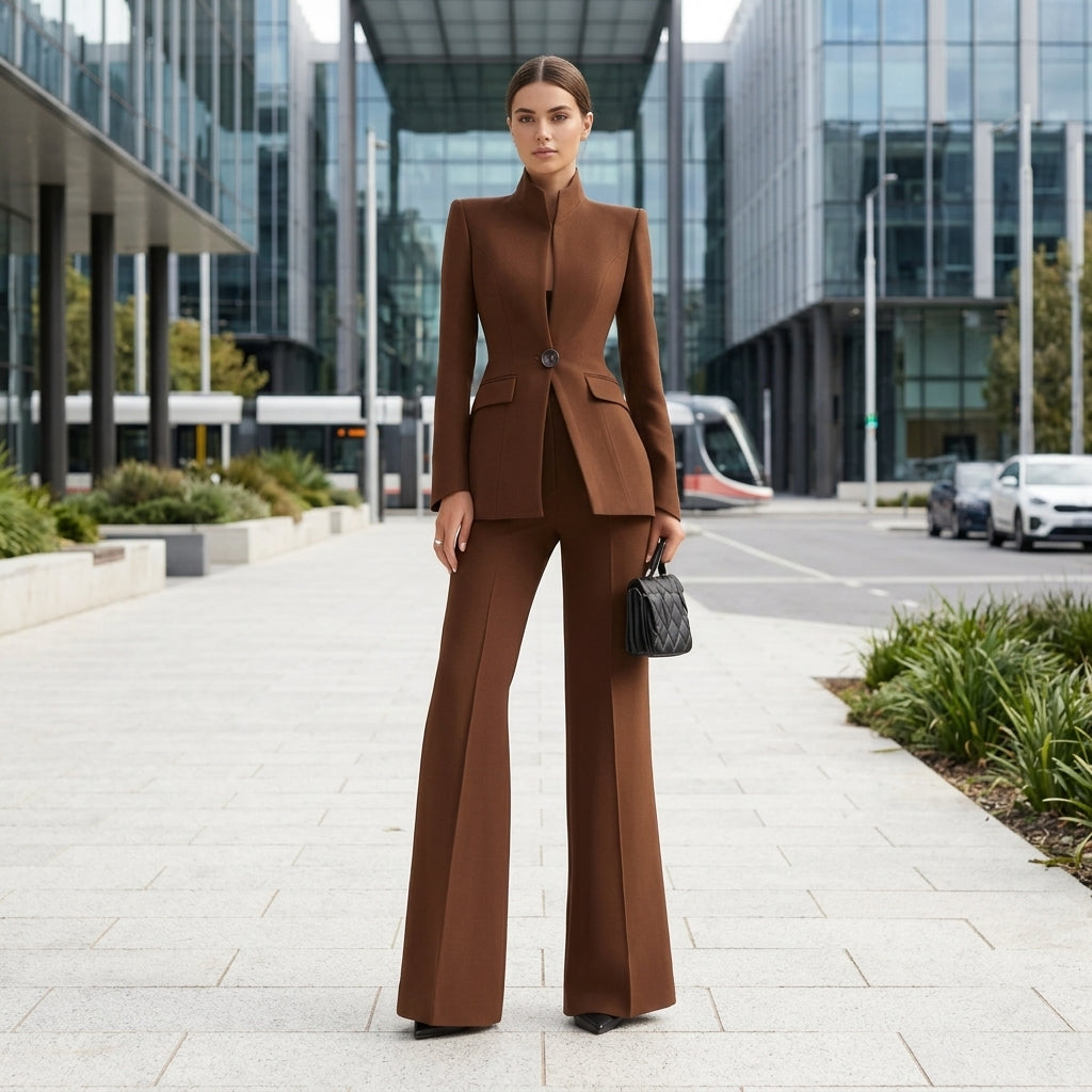 Verity | Damen Blazer- und Palazzo-Hosen-Set