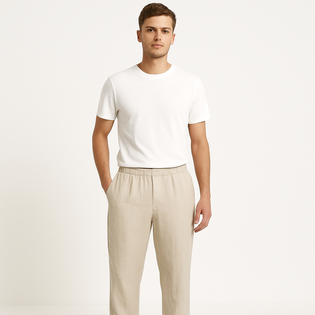 Ethan - Summer Linen Pants With Elastic Waist