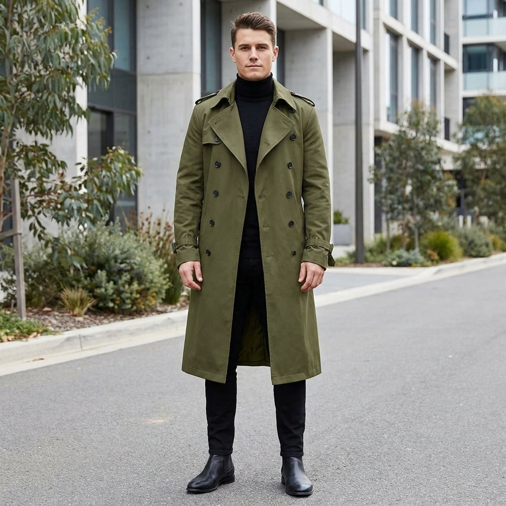 Flynn | Men's Coat with Classic Trench Look
