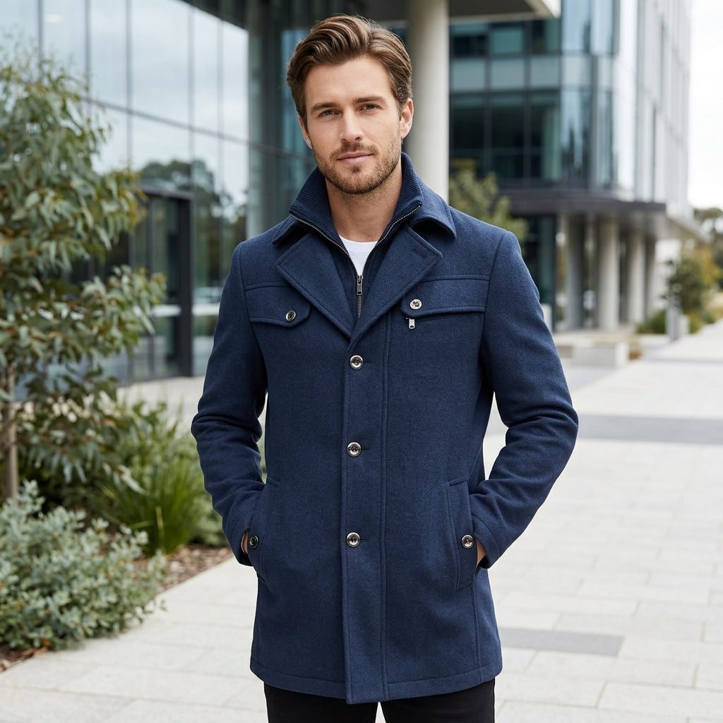 Lachlan | Wool Trench Men's Coat for Stylish Warmth