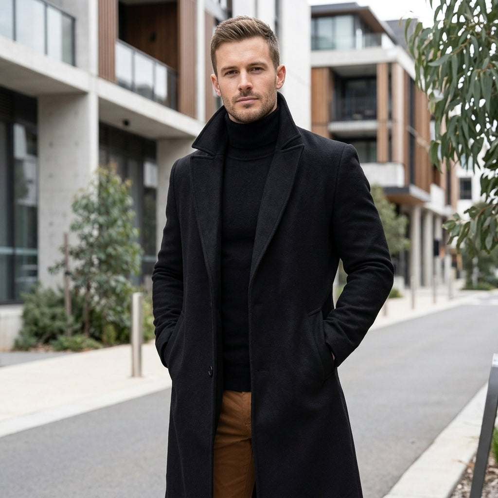Cooper | Men's Coat with Long Wool Warmth