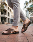 Cooper | Men's Sandals – Leather Cross-Band Comfort