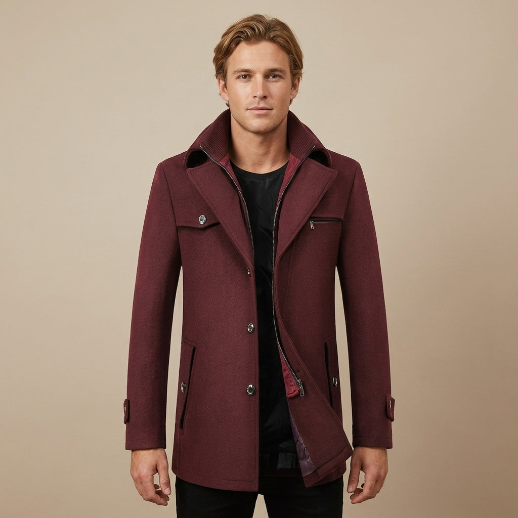 Lachlan | Wool Trench Men's Coat for Stylish Warmth