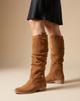 Mia | Women's Soft Leather Knee High Boots – Chic Slouch Style