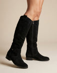 Grace | Women's Suede Knee High Boots – Slouch Casual Style