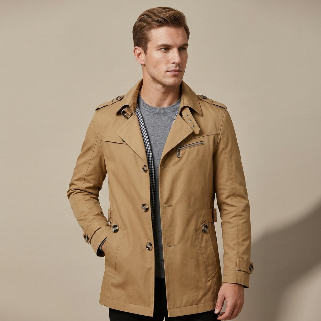 Thomas | Men's Coat with Elegant Trench Design