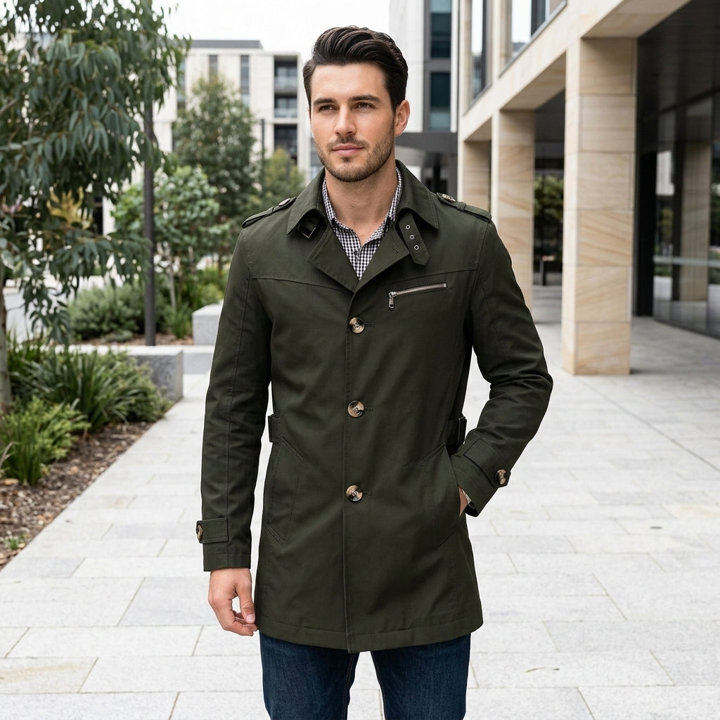 Thomas | Men's Coat with Elegant Trench Design