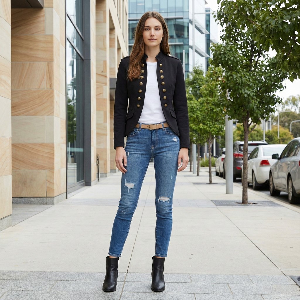 Samantha | Military Style Blazer with Unique Design