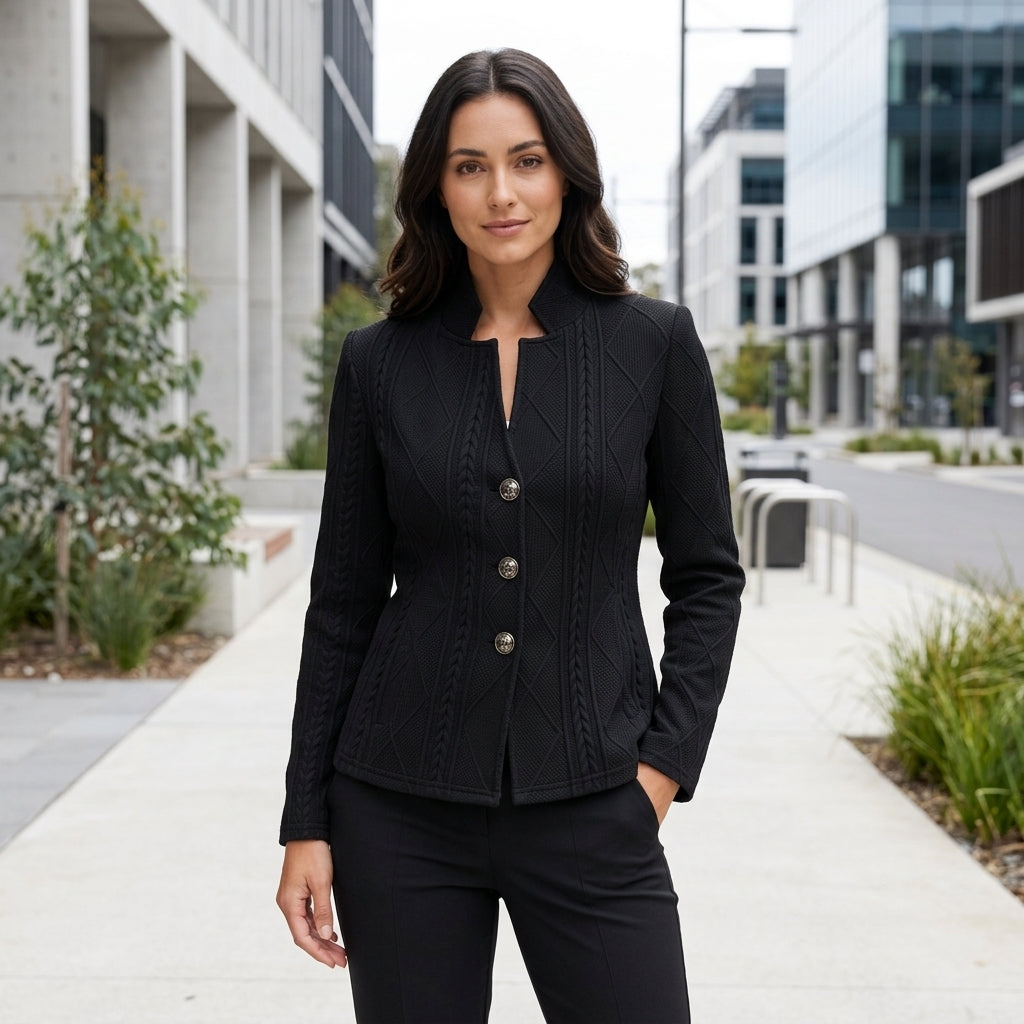 Lottie | Strukturierter gewebter Damenblazer