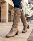 Ivy | Women's Vintage Knee High Boots – Lace-Up Riding Style