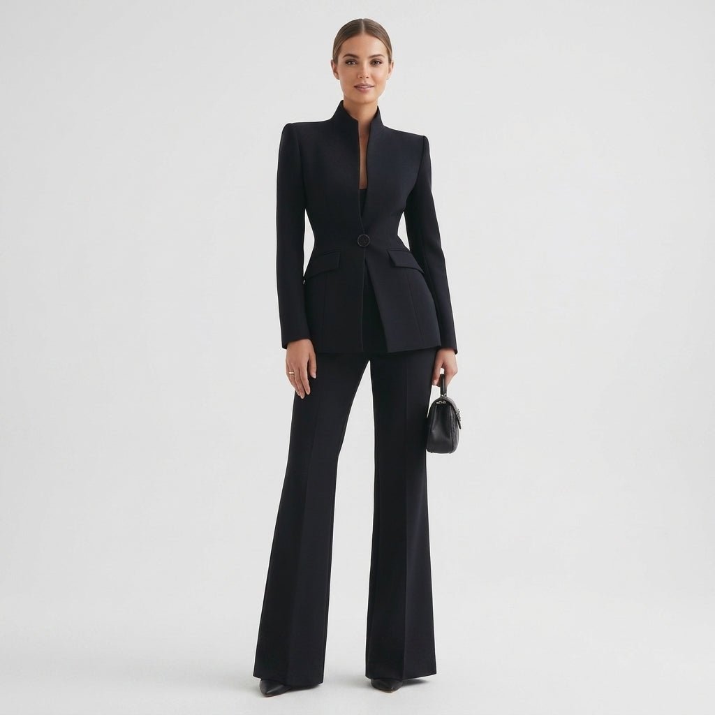 Verity | Damen Blazer- und Palazzo-Hosen-Set