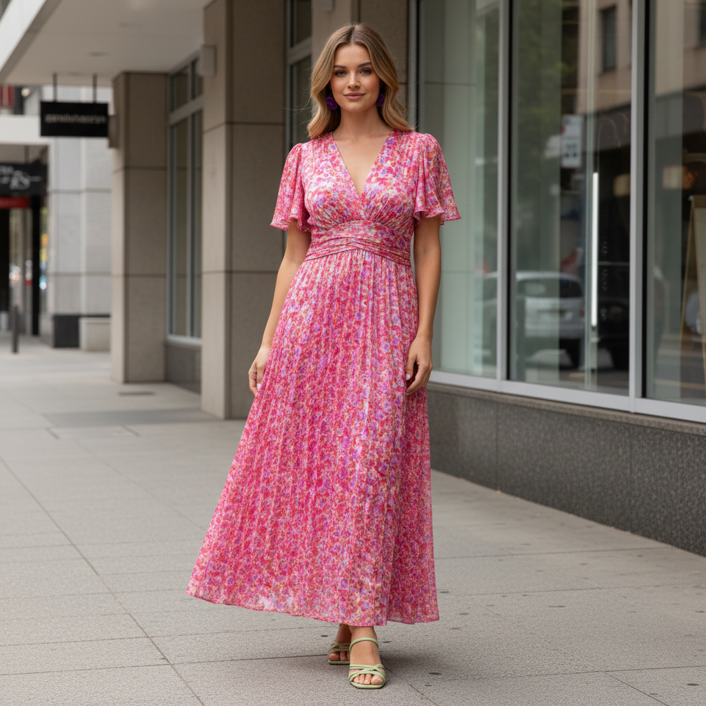 Sophie | Floral Maxi Dress with Sleeves