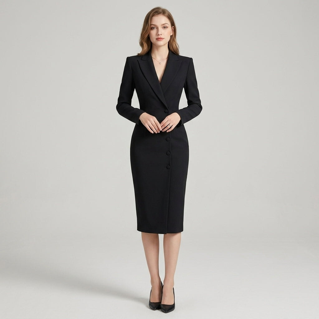 Nell | Women's Blazer Dress in Midi Length