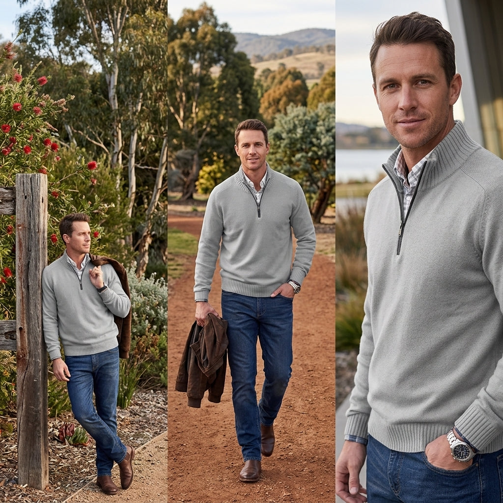 Zayne | Half Zip Men's Sweater for Versatile Wear
