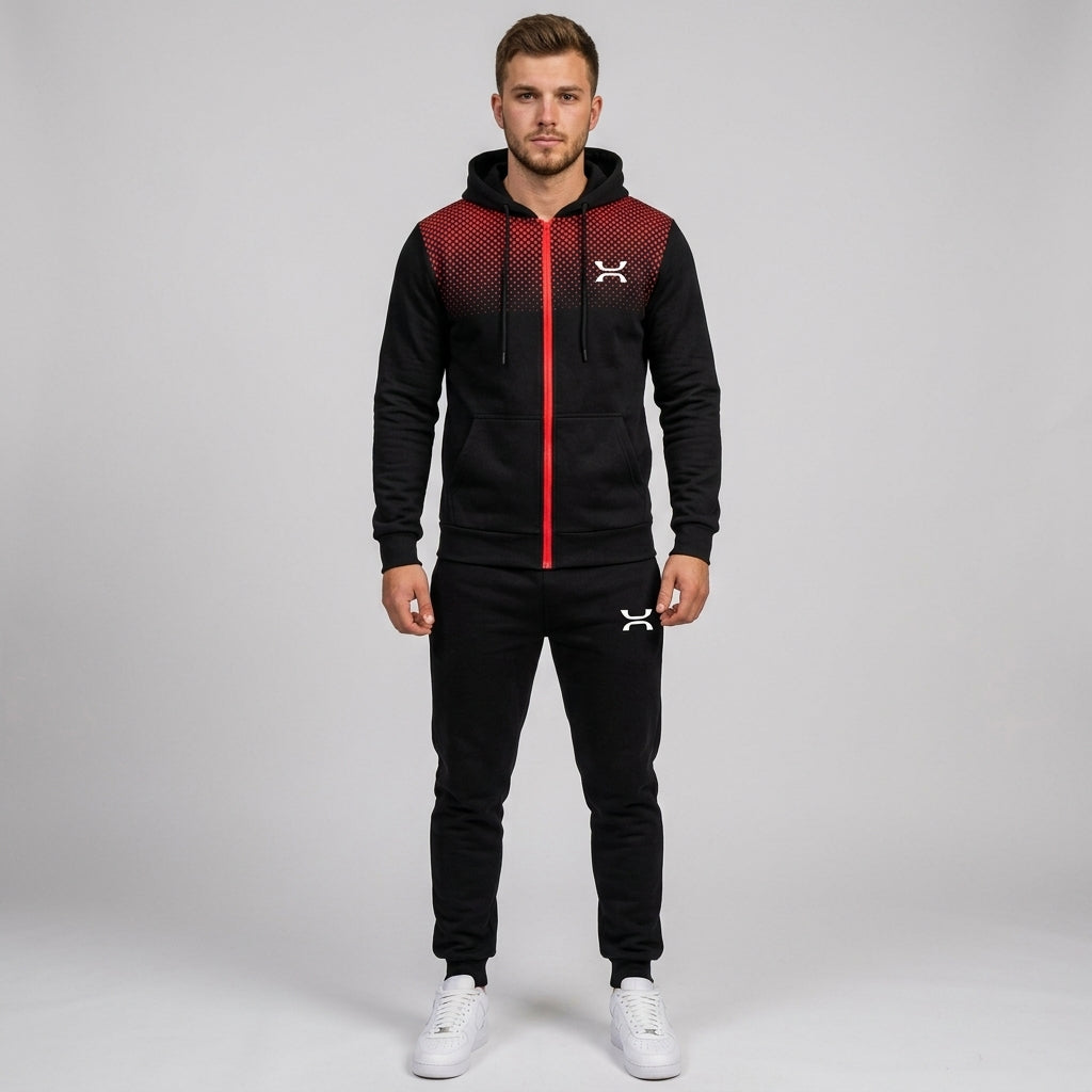 Riley | Men's Tracksuit – Zip Hoodie &amp; Sweatpants Gym Set with Adjustable Waistband
