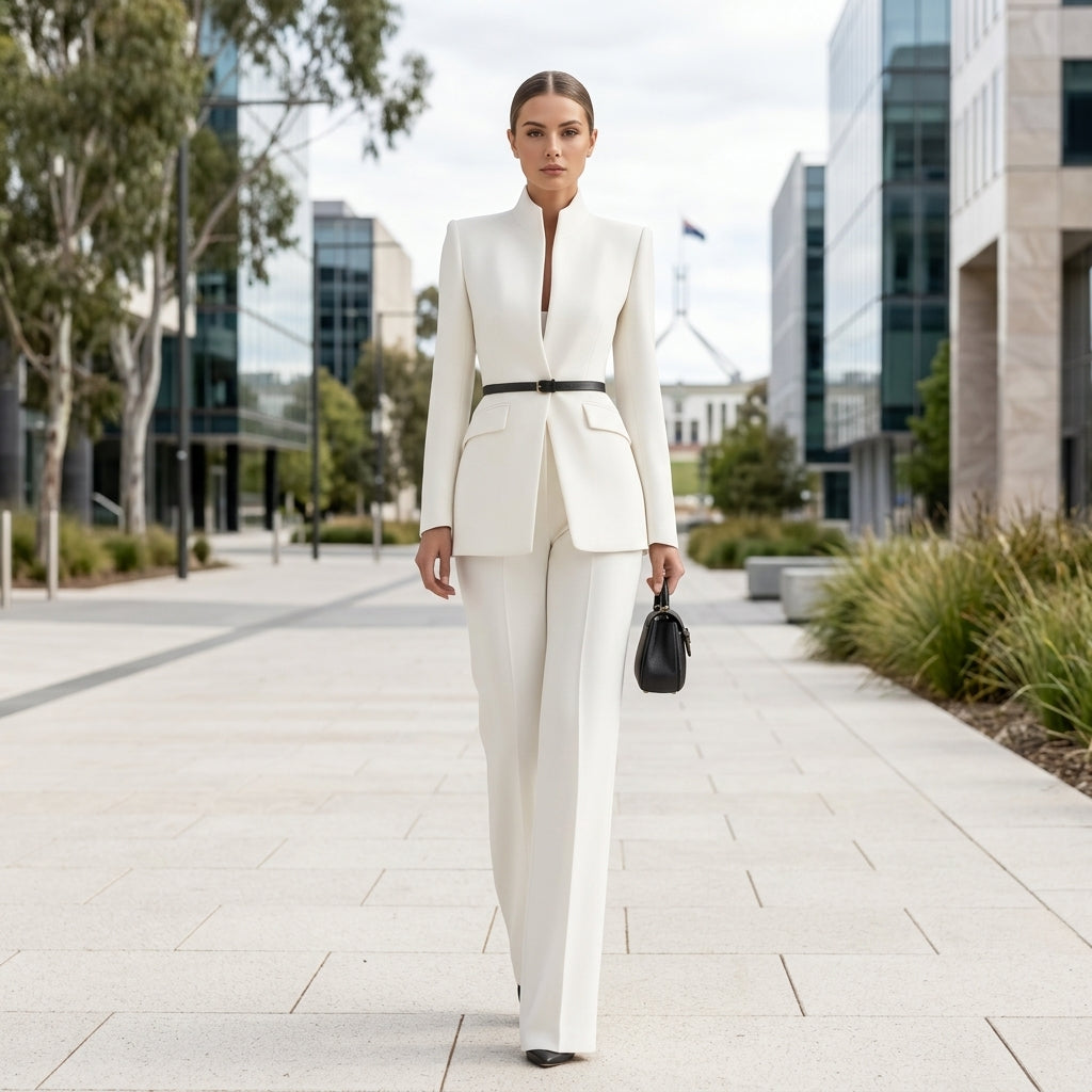 Verity | Damen Blazer- und Palazzo-Hosen-Set