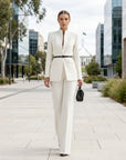 Verity | Damen Blazer- und Palazzo-Hosen-Set