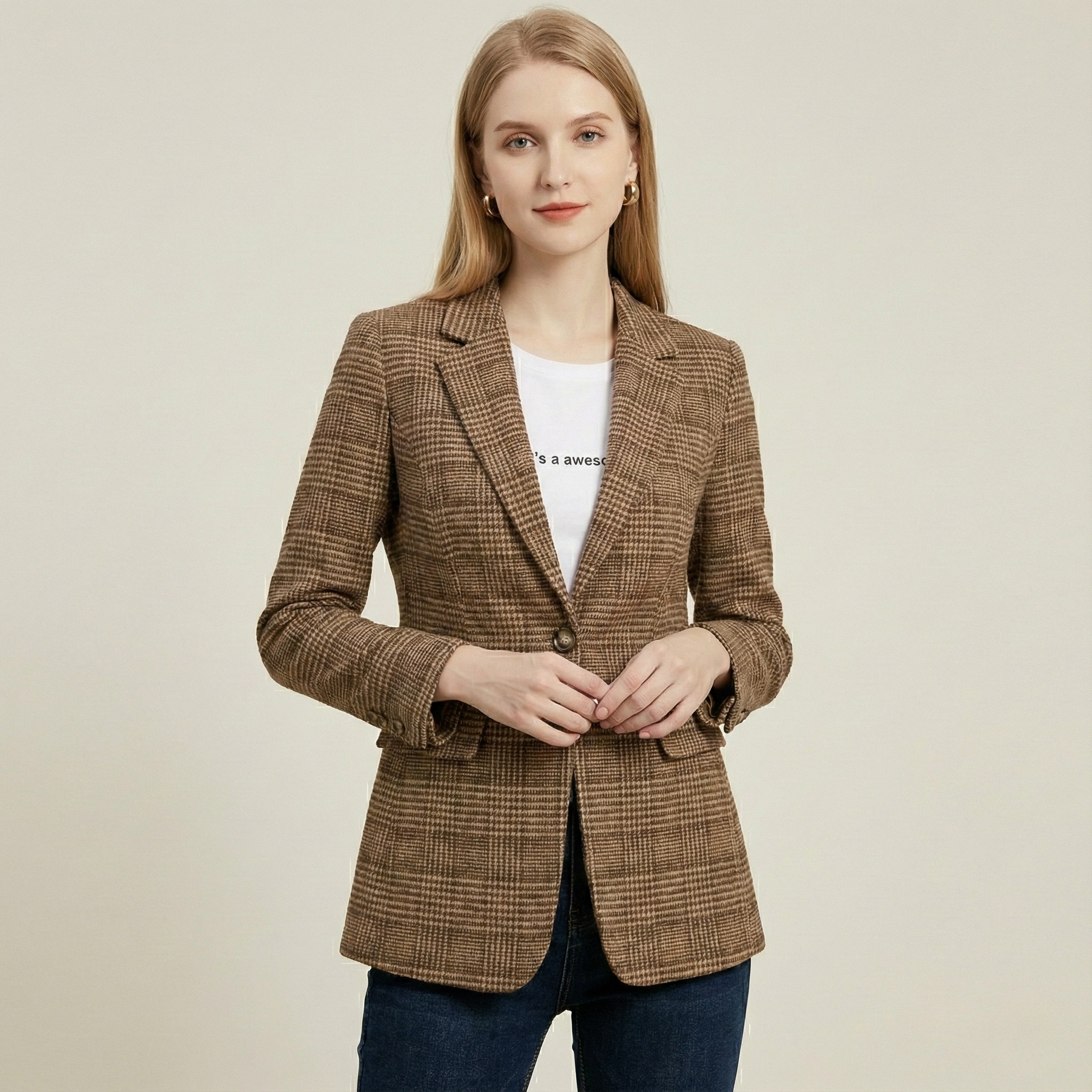 Sloane | Chic Checked Blazer with Lapels