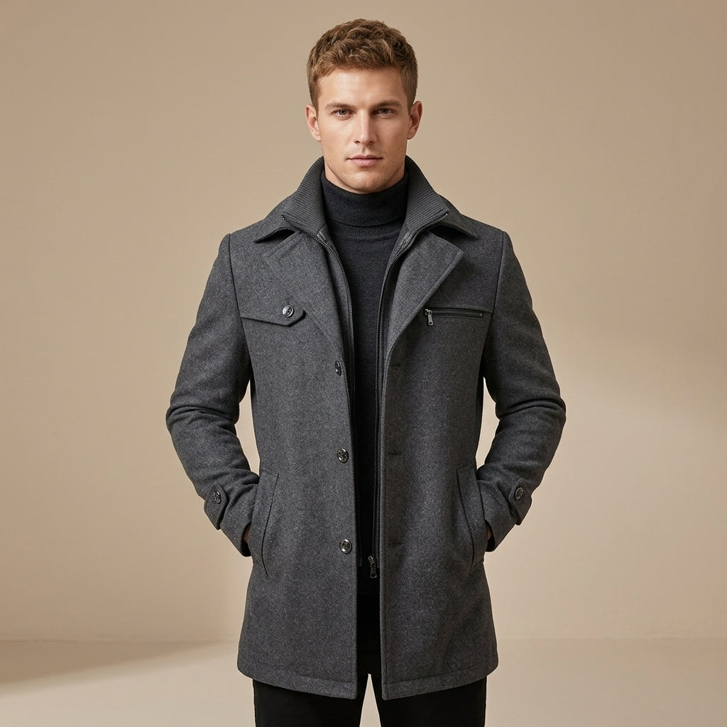 Lachlan | Wool Trench Men's Coat for Stylish Warmth